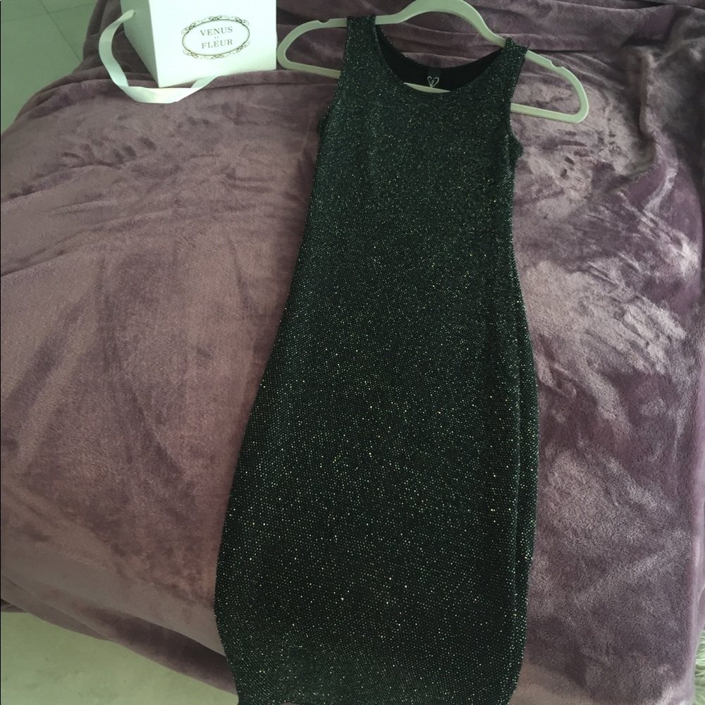 Black knee length sparkly dress